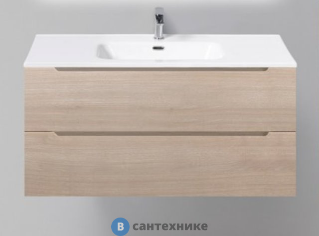 Тумба под раковину BelBagno 101 см ETNA-1000-2C-SO-RG-P подвесная с двумя выкатными ящиками Rovere Grigio