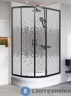 картинка Душевое ограждение МОНОМАХ ДУ  90/70/180 МЗ BL R с поддоном