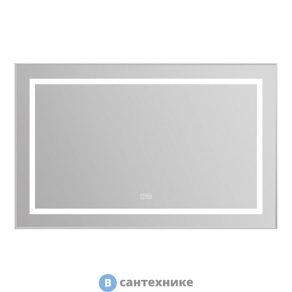 Зеркало BelBagno SPC-KRAFT-1085-685-TCH-WARM в алюминиевой раме со встроенным светильником, сенсорным выключателем и подогревом, 1085x32x685 мм