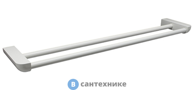 Штанга для полотенец WasserKRAFT Kammel K-8340 White двойная металл, белая порошковая краска