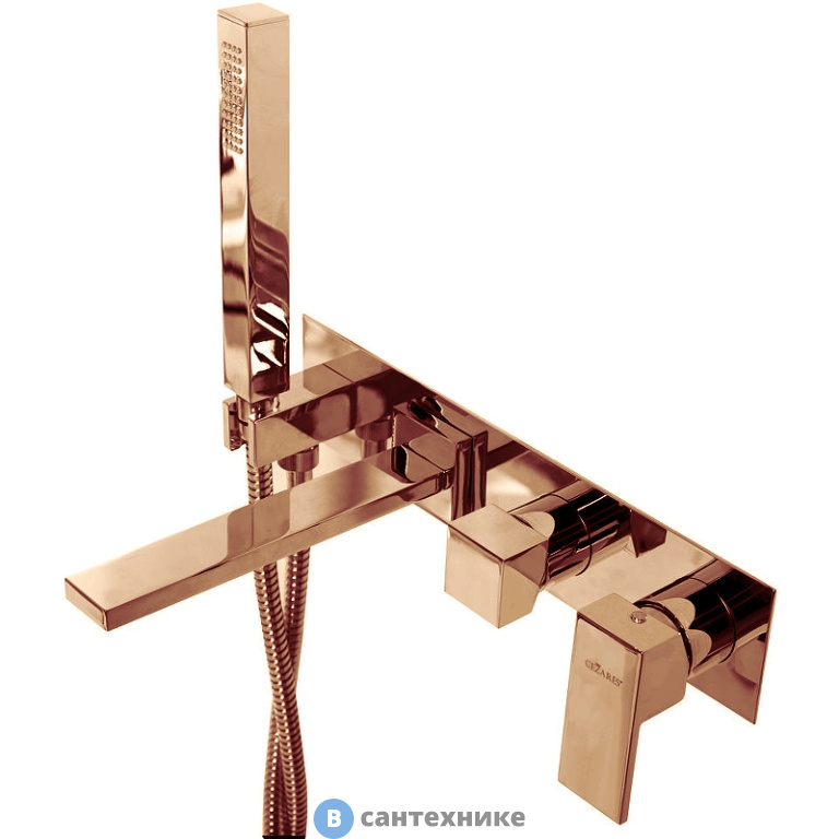 Смеситель Cezares UNIKA-VDM2-02 встраиваемый для ванны и душа однорычажный, в комплекте с ручным душем, бронза