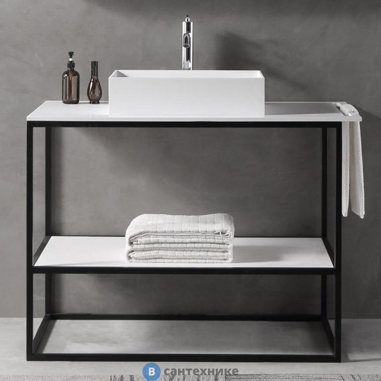 Консоль под раковину ABBER Stein AS2631 напольная, белая матовая