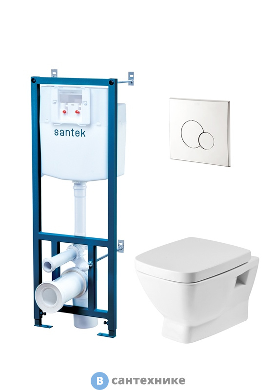 Инсталяция Santek НЕО 1.WH50.1.543 (инстал,унит,сид. дюр.soft-close,кнопка белая)