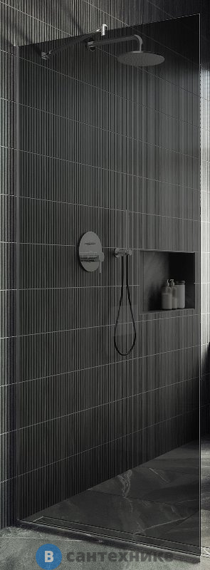 Душевая перегородка в профиле MaybahGlass 1950*790 Стекло 8 мм Графит (MGD-698-5у)