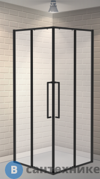 картинка Душевое ограждение ESBANO ESS-100KV-B черный, без поддона