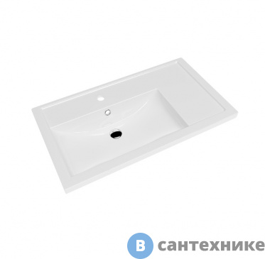 картинка Умывальник Kirovit Фостер 800 П белый мебельный, полочка справа