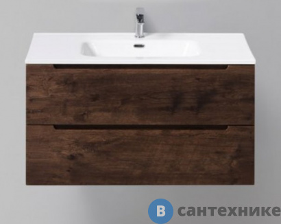 картинка Тумба под раковину BelBagno 91 см ETNA-900-2C-SO-RW-P подвесная с двумя выкатными ящиками, Rovere Moro
