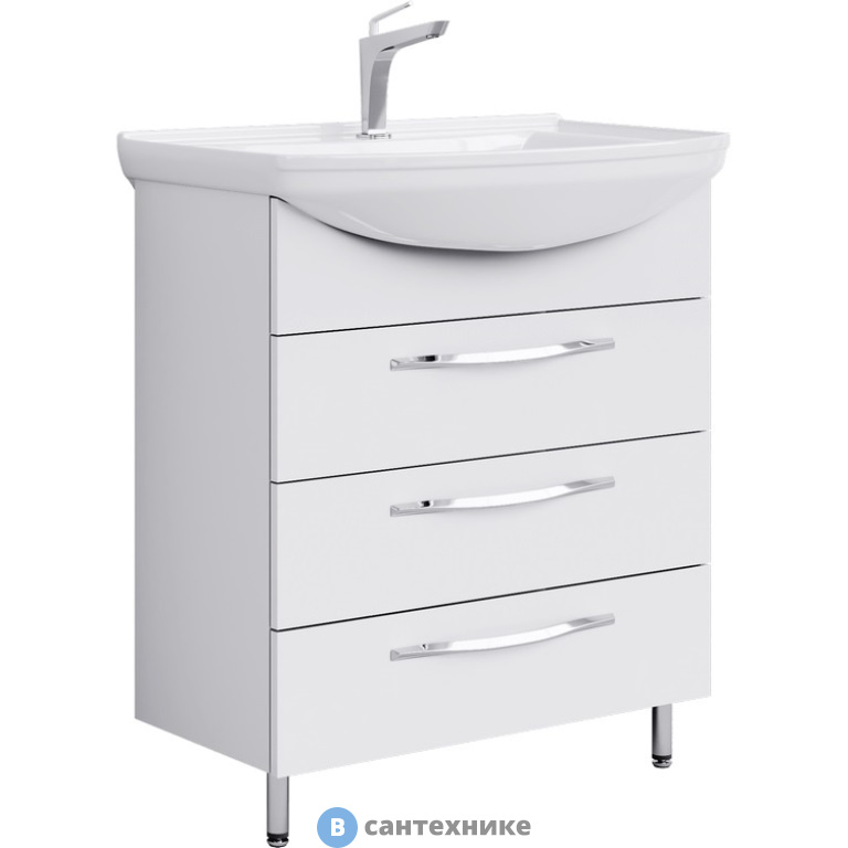 Тумба под раковину Aqwella ALLEGRO 76 Agr.01.07/3 (напольная, белый)