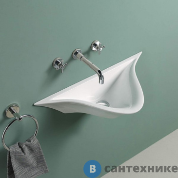 картинка Раковина WELTWASSER AISBACH 78205 GL-WT подвесная (глянцевая белая) 575х310х130 мм