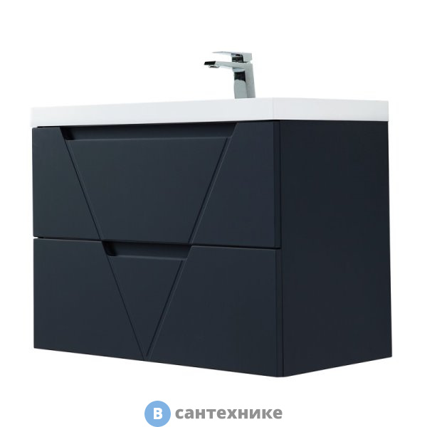 Тумба под раковину BelBagno VITTORIA подвесная с двумя выкатными ящиками, Grigio Opaco, 900x450x570 (VITTORIA-900-2C-SO-GO-P)