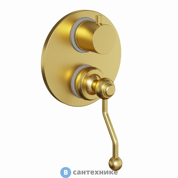 Смеситель Paini Duomo 88PJ6911 для ванны, встраиваемый, матовое золото PVD