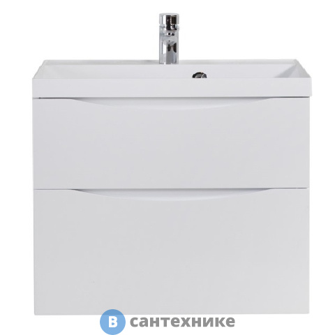 Тумба под раковину BelBagno MARINO-H60 подвесная с двумя выкатными ящиками, Bianco Lucido, 800x450x600 (MARINO-H60-800-2C-SO-BL-P)