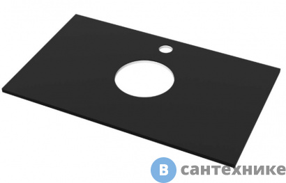 картинка Столешница Taliente TA-MB-ST100-Nero лакобель 100 черное стекло на подложке МДФ (подходит к белой мебели)