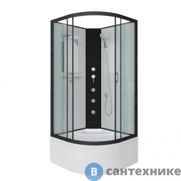 картинка Душевая кабина Niagara NG-6708-14BKG (900х900х2150) высокий поддон, стекло прозрачное