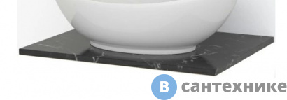 картинка 004583 - столешница БРУКЛИН- 60  под накладной умывальник Черный Мрамор (Какса-А) МЦ