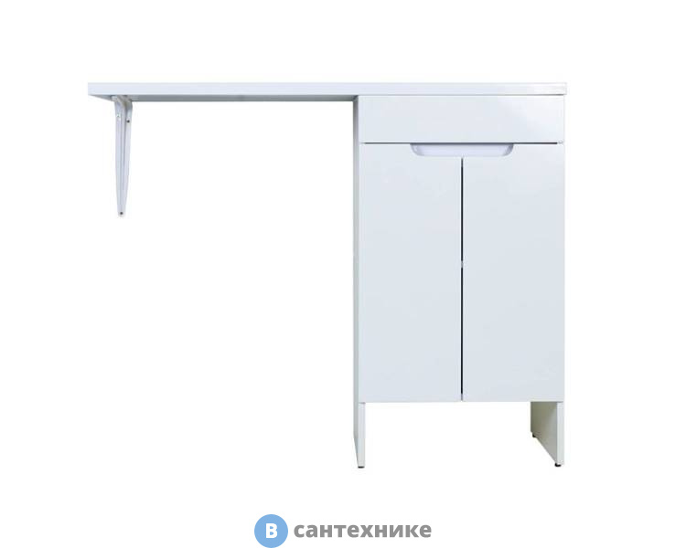 Тумба Orange Optima OPD-120TUW+RAR напольная с правой раковиной, белый глянец, 120х48х89 см (OPD-120TUW+RAR / STD-120TUW+RAR)