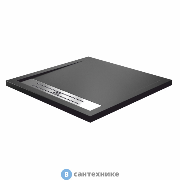 Душевой поддон WasserKRAFT Abens 20T03 900*900*40 искусственный камень, чёрный матовый, без сифона