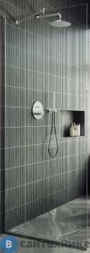 картинка Душевая перегородка в профиле MaybahGlass 1950*790 Стекло 8 мм Бесцветное (MGD-695-5у)