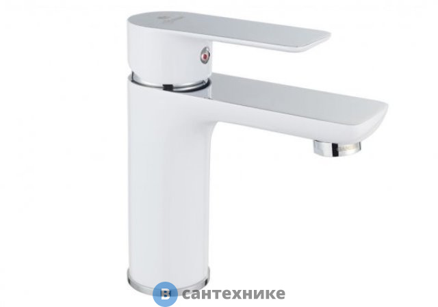 Смеситель Aquanet AF520-10CW Arctic, для умывальника, хром/бел (216775)