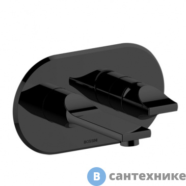 картинка Смеситель Bossini APICE для раковины встраиваемый, однорычажный, излив 180 мм, чёрный матовый (Z00549.073), без внутренней части