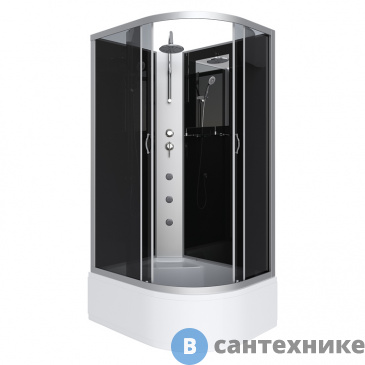 картинка Душевая кабина Niagara NG-2510-14LBKTG (1200х800х2150) высокий поддон, стекло тонированное