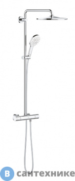 картинка Душевая стойка Grohe 26647LS0 Rainshower 310 SmartActive с термостатом, без излива (белая луна)