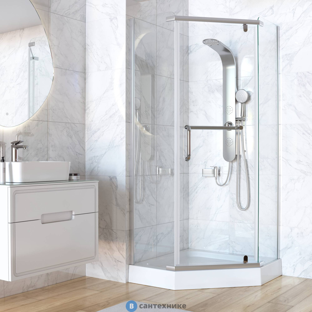 Душевой уголок Taliente TA-08083-1CP 80х80 стекло прозрачное 6 мм, без поддона