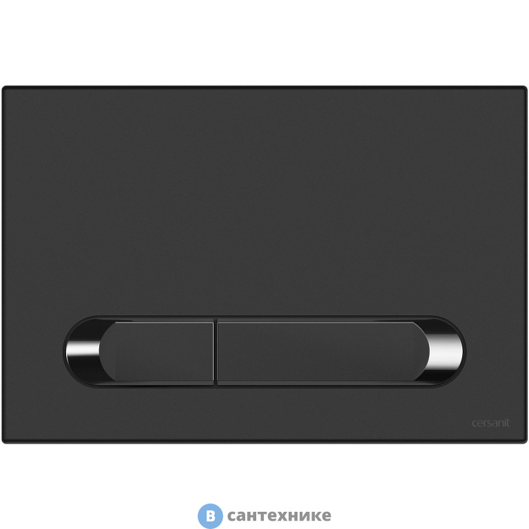 Клавиша смыва Cersanit ESTETICA для LINK PRO/VECTOR/LINK/HI-TEC пластик чёрный матовый с рамкой хром (64112)