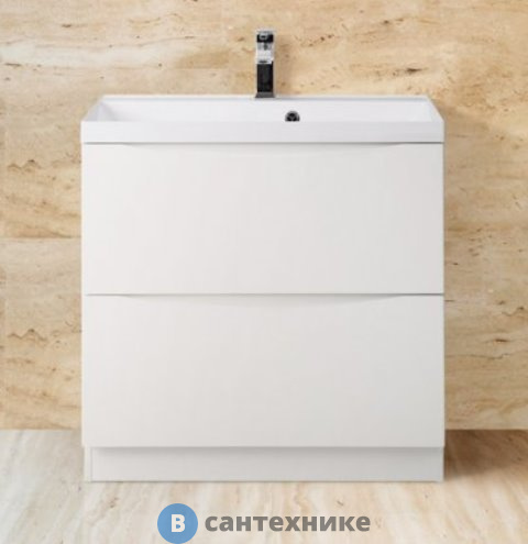 Тумба под раковину BelBagno MARINO-700-2C-PIA-BL-P напольная с двумя выкатными ящиками, Bianco Lucido