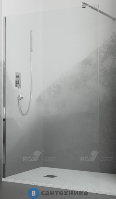 Перегородка для душа RGW WA-002 хром/матовое/6 мм 90*195 (35100209-21)