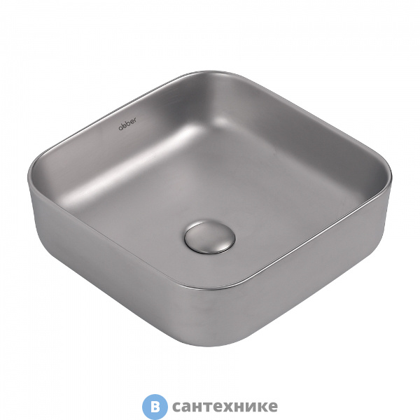 Раковина ABBER Rechteck AC2211MS серебро матовое накладная