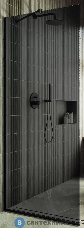 Душевая перегородка в профиле MaybahGlass 1950*790 Стекло 8 мм Графит (MGD-698-6у)