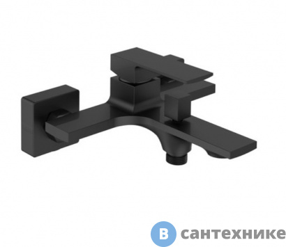 картинка Смеситель Orange Lutz M04-100b однозахватный для ванны/душа, чёрный