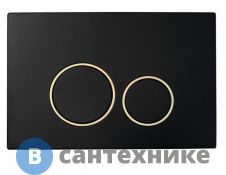 Кнопка смыва Boheme 663 для инсталляции, пластик black gold, круглая