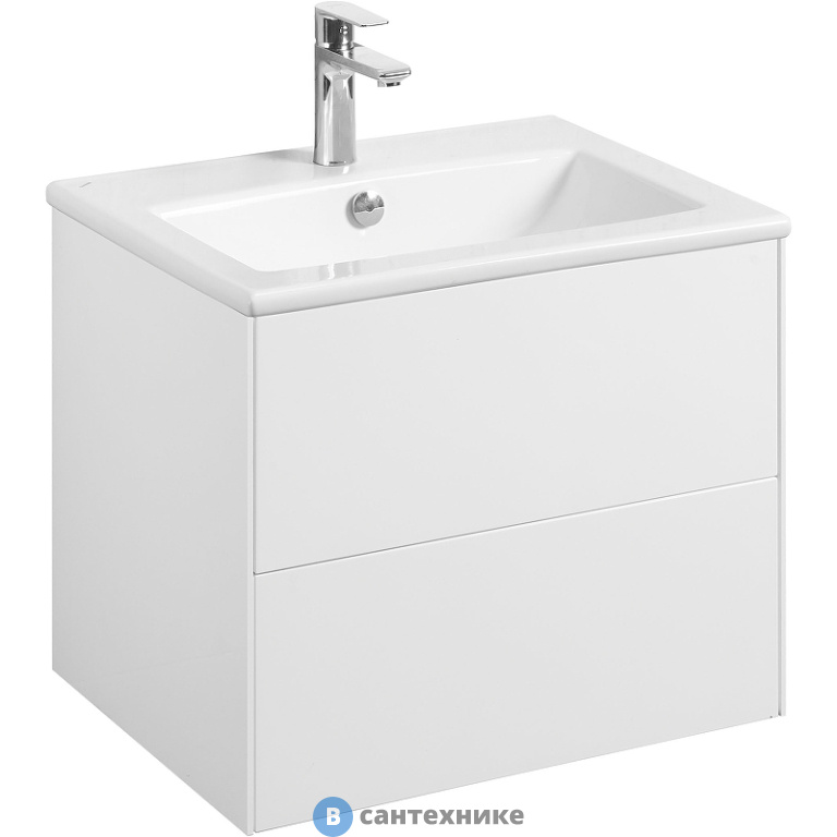 Тумба под раковину Акватон Сохо 60 1A258001AJ010 белый глянец