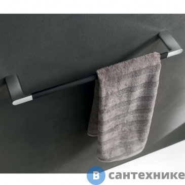 картинка Полотенцедержатель Inda MITO 34 см, хром/черный матовый A2018ANC
