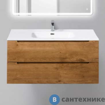 картинка Тумба под раковину BelBagno ETNA-H60 подвесная с двумя выкатными ящиками, с доводчиками, Rovere Nature, 1000x455x600 (ETNA-H60-1000-2C-SO-RN-P)