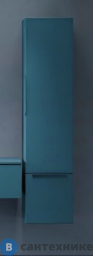 картинка Колонна подвесная Cezares PREMIUM с распашной дверью, с зеркалом внутри, одним выдвижным ящиком, реверсивная 55501 Bianco opaco, 35x38x150