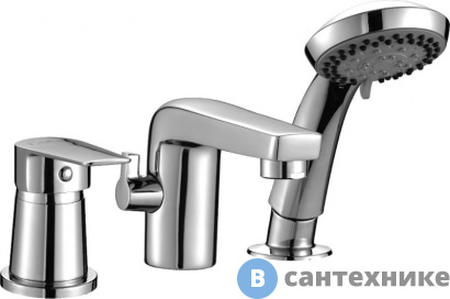 картинка Смеситель Rossinka Silvermix S35-39 на борт ванны, на 3 отверстия, хром