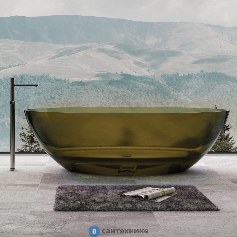 Ванна ABBER Kristall AT9702Vesuvian прозрачная оливковая