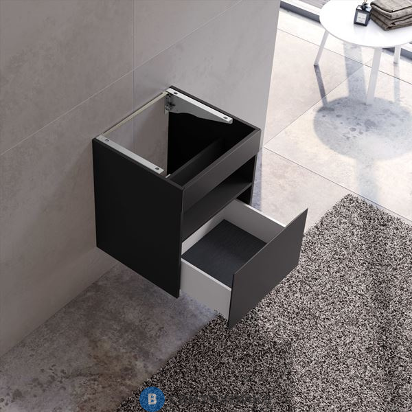 Тумба под раковину Keuco STAGELINE 1 ящик, без подсветки, 500x625x490 мм, к/ф: вулканит (32842970000)