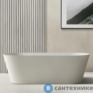 картинка Ванна ABBER Stein AS9622 165*70 из искусственного камня, белая матовая