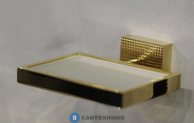 Мыльница Cezares PRIZMA-SODD-03/24 подвесная, стекло матовое, золото