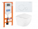 Комплект BelBagno 3 в 1 BB3105CHR/SC/BB002-80/BB014-SR-BIANCO (унитаз подвесной с сиденьем BelBagno UNO BB3105CHR/SC + система инсталляции для унитазов BelBagno BB002-80 с кнопкой смыва BB014-SR-BI)