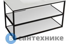 Каркас Cezares двухъярусный подвесной, стальной, под раковину (Сварной) CADRO-100/46/58-2C-SO-MET-ST Nero (100х46х58)