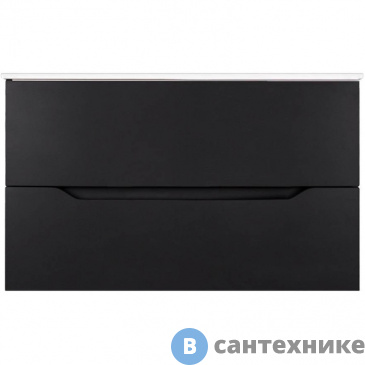 картинка Тумба Orange Li-100Tub+Ra подвесная Line 100 черная с раковиной