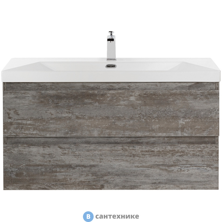 Тумба под раковину Cezares MOLVENO подвесная с двумя выкатными ящиками, Legno Grigio, 800x500x500, MOLVENO-80-2C-SO-LG