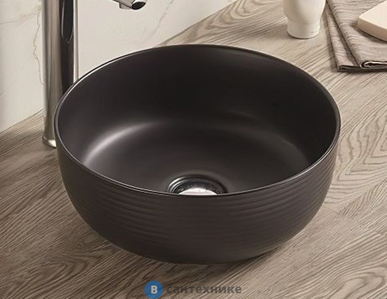 Раковина Art & MAX накладная AM-102-MB, чёрный матовый, 358x358x137