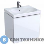 Тумба под раковину Geberit ACANTO 500.609.01.2 /59,5x53,5x47,6/ (белое стекло/белый глянцевый — лакир.)