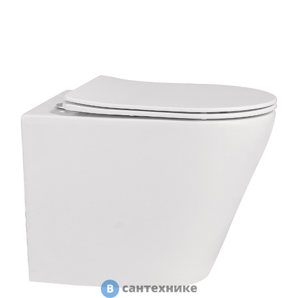 Унитаз приставной ABBER Bequem AC1113 белый, безободковый, сиденье микролифт